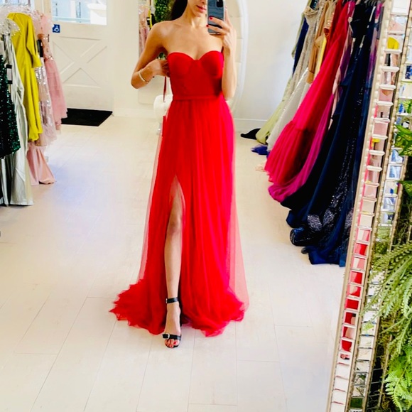 René the Label Strapless Red Gown size XS - Picture 3 of 5